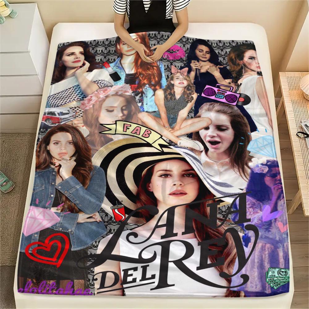 1 Adet Lana Del Rey Baskılı Flanel Battaniye, Yüksek Kalite, Dört Mevsim İçin Rahat, Ev Dekorasyonu, Sıcaklık ve Konfor, Noel Hediyeleri İçin Mükemmel