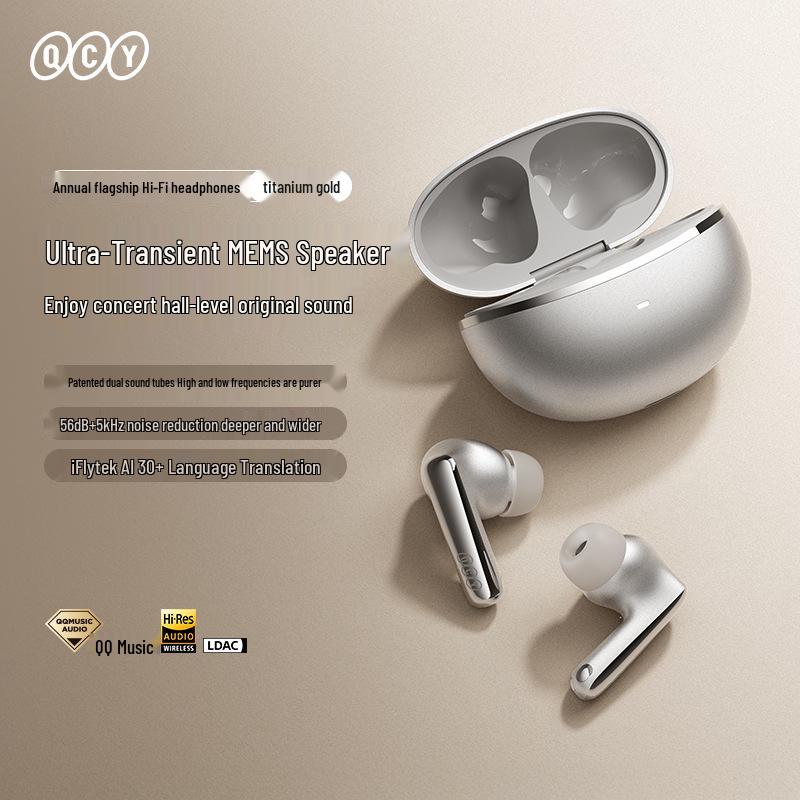 

Bluetooth-навушники-вкладиші QCY N70: -Активне шумозаглушення 56 дБ, сертифіковано Hi-Res Audio.