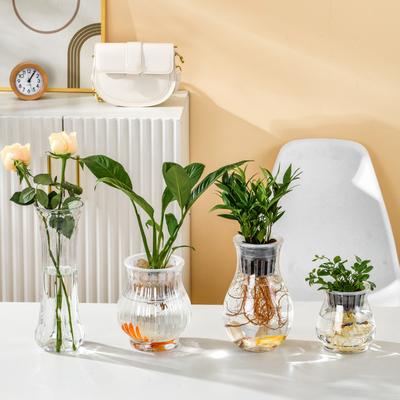 Mini Hydroponischer Blumentopf Vase Aquarium Transparentes Plastik Erdlose Pflanztöpfe Selbstbewässernder Pflanzgefäß Vase für Heimdekoration