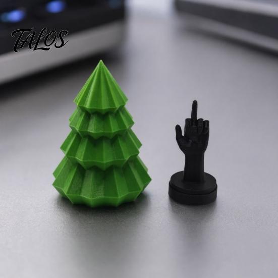 Durable Plastic Holiday Decoration 3D Printed Christmas Tree Fidget Toy with Middle Finger Figurine, Modern Minimalist Anti-fade Ornament Desk Decor,