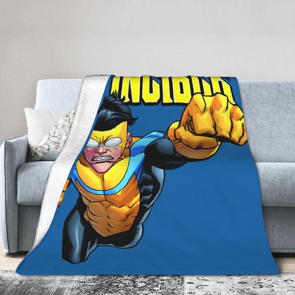 Coperta in Flanella Stampata Invincible Comic Anime Multifunzione Leggera Sottile Plaid per Divano Quilt da Esterno