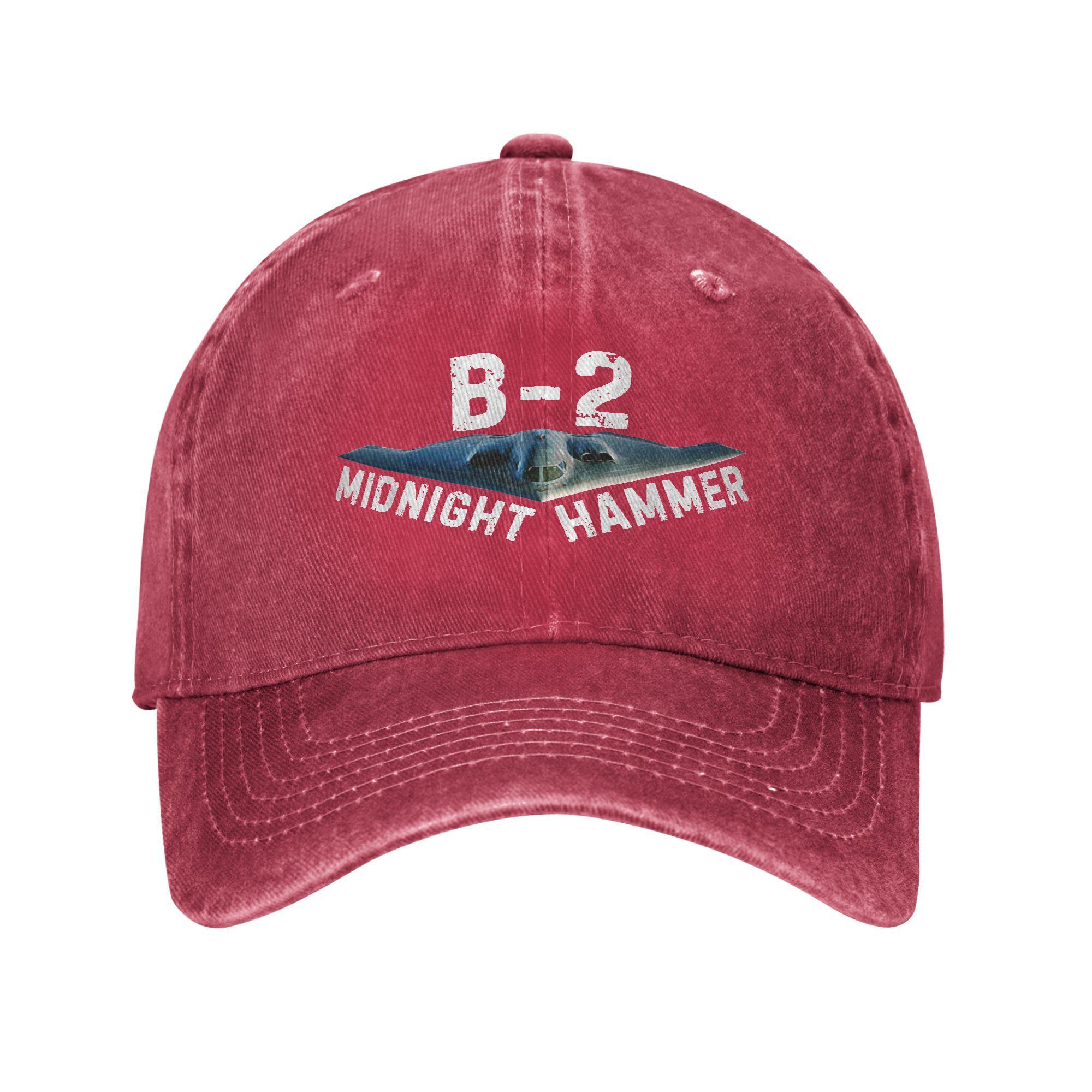 

Midnight-Hammer B2 USA Military Baseball Cap Distressed Denim Sun Cap Stealth Jet Outdoor All Seasons Travel Adjustable Hat Adjustable