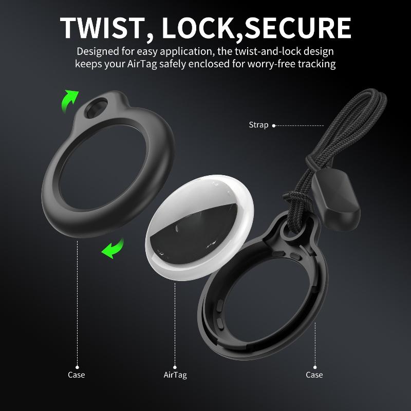 2Pcs Case For Apple Airtags Locator with Strap Protective Cover Anti-Lost Keychain Case for Airtag Holder Tracker Keys Bags Luggage