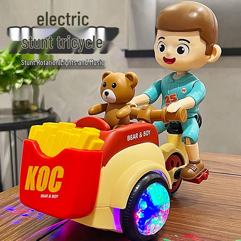 Triciclo Elétrico Rotativo Infantil com Luzes e Música