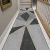 Moderne Geometrische Hal Loper Tapijt Grijs Gouden Lijnen Abstract Lang Vloerkleed voor Woonkamer Keuken Entree Antislip