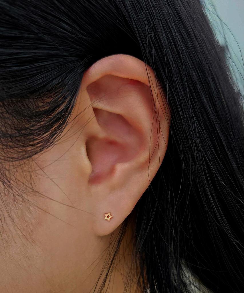 Helene Jewelry 14K Tiny Star Earrings