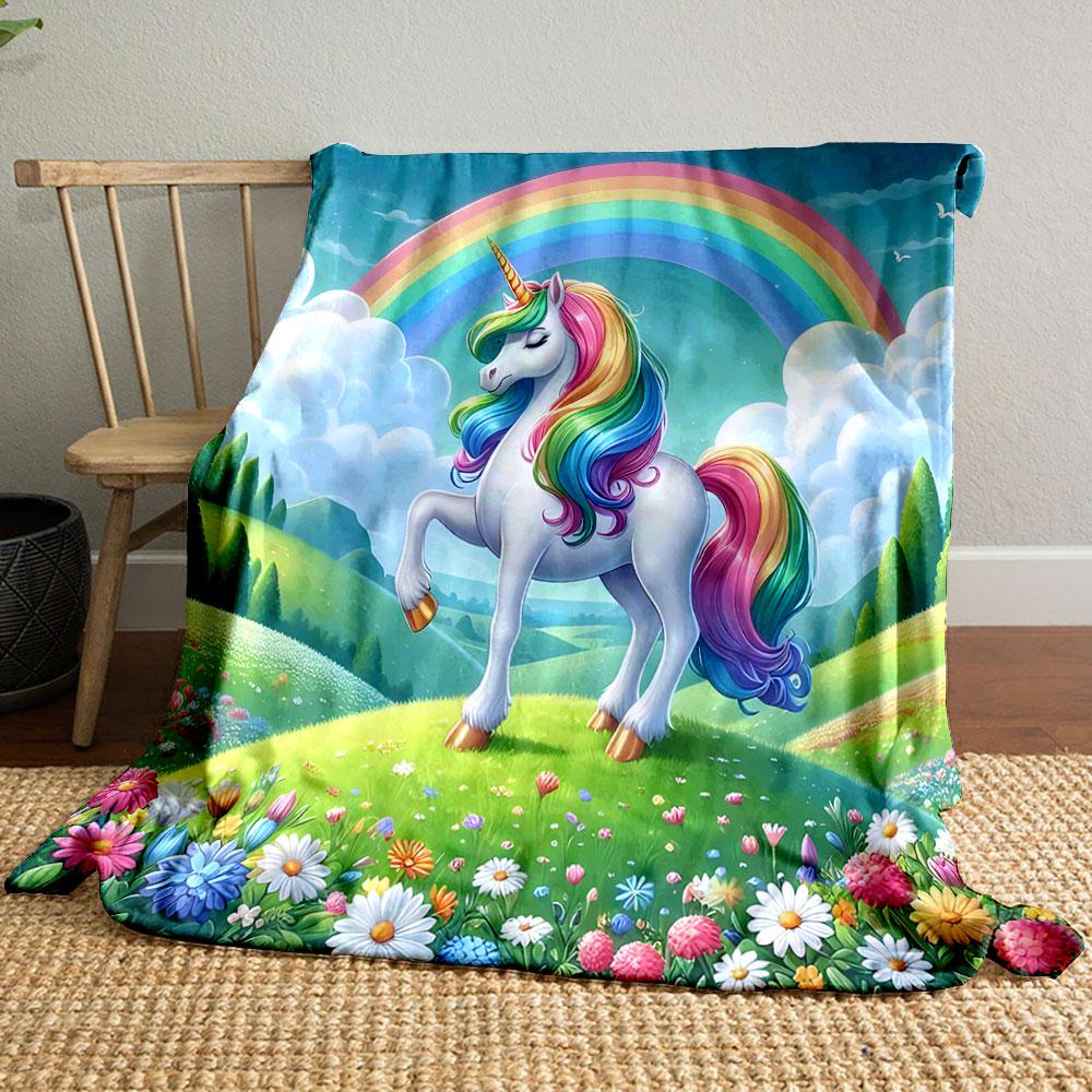 Majestic Rainbow Unicorn Bliss Print Blanket Soft and Cozy Perfect for the Living Room Bed Sofa or a Nap,gift