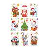 Party Wall Christmas Stickers Set Santa Snowman Reindeer Snowflake Decor Holiday