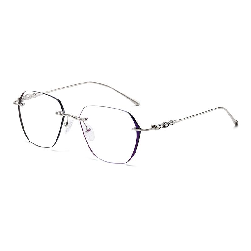 6211 Ultra-Light Hexagonal Frameless Anti-Blue Glasses, New Fashionable Plain And Thin Versatile Flat Glasses