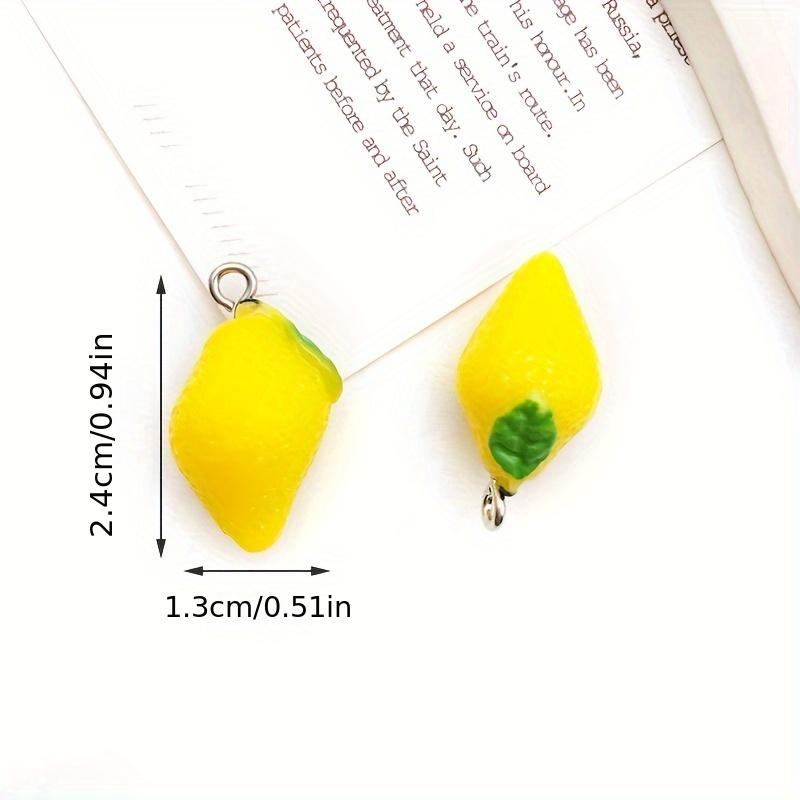10Pcs Mix Random Lot Resin Cute Fruit Apple Lemon Charms Strawberry Grape Pendants For Jewelry Making Diy Necklace Bracelet