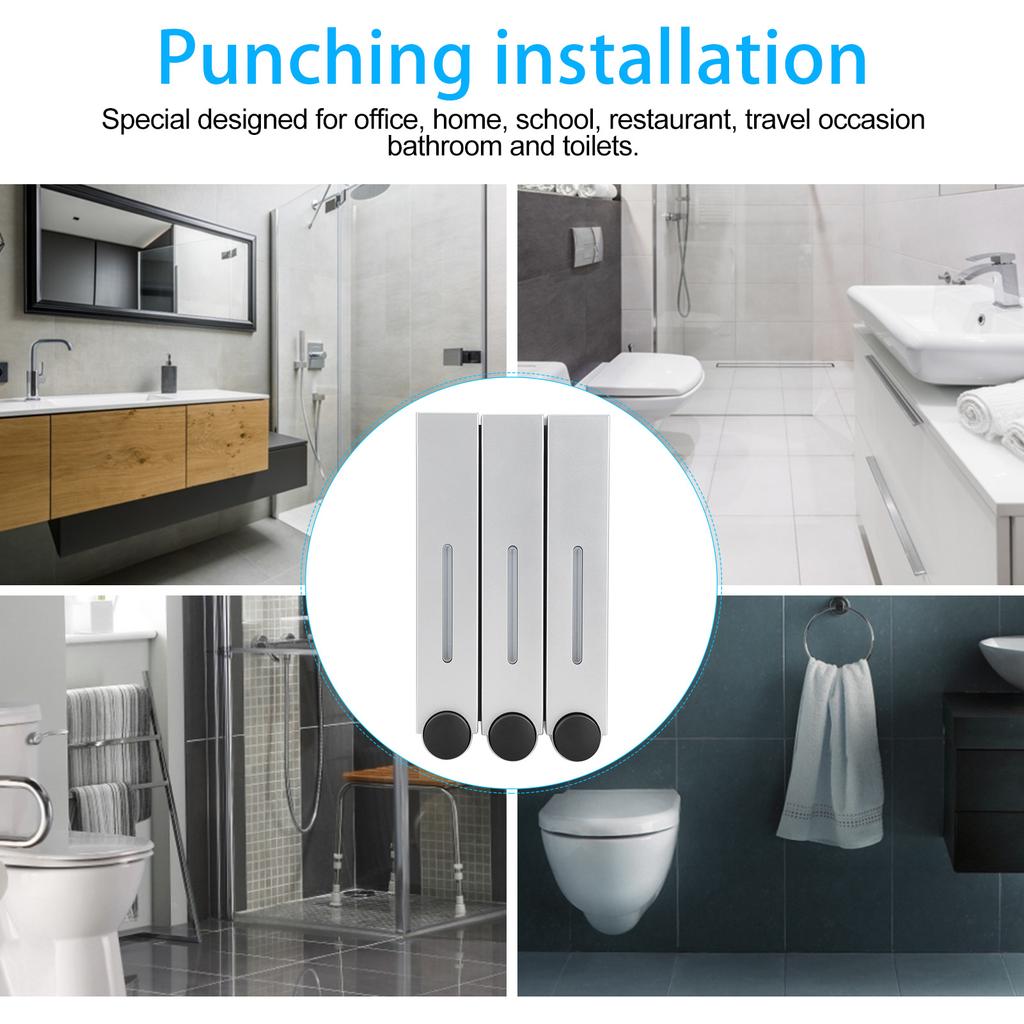 420MLx3 Wall Mounted Hand Washing Liquid Soap Dispenser for Bathroom Kitchen Supplies