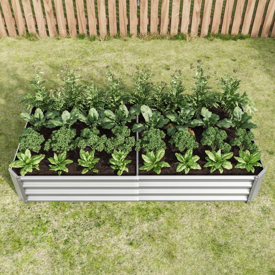 Fioriera Rialzata in Metallo, Fioriere Rialzate per Il Giardino Realizzate in Robusto Lamierino d'Acciaio con Un Design Robusto, Protezione dalla Ruggine e Lunga Durata, Rialzata