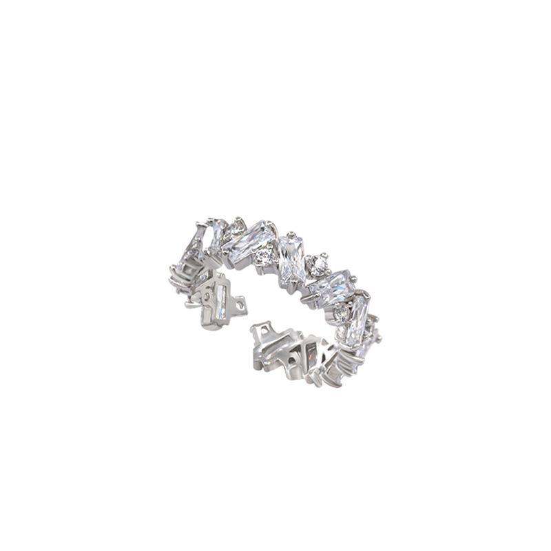 Style Chic Highend Adjustable Ring With Dazzling Rhinestones For Fashionable Women
