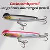 Casting Cockscomb Pencil Road Runner Fake Bait 10G/14G/18G Solid Sinking Pencil Road Runner Triple Hook Full Swimming Layer