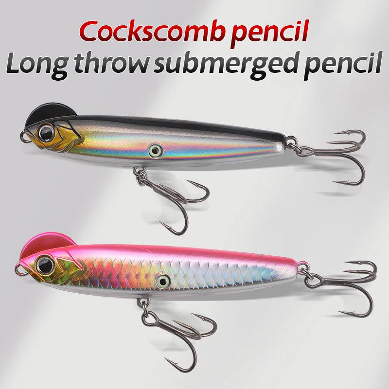 Casting Cockscomb Pencil Road Runner Fake Bait 10G/14G/18G Solid Sinking Pencil Road Runner Triple Hook Full Swimming Layer