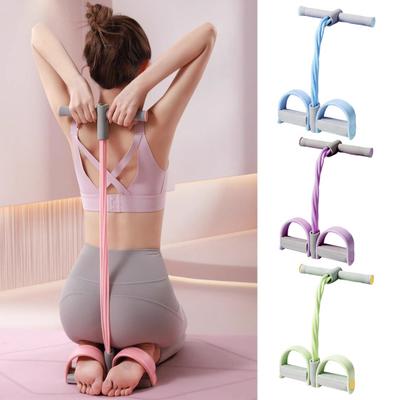 Pedal Resistance Band with Handle 4/6-Tube Pedal Ankle Puller Elastic Sit-up Pull Rope Men Women Yoga Pedal Workout Band Exercise Equipment