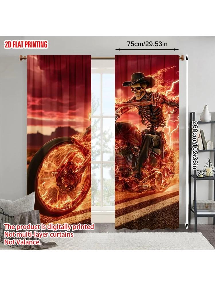 

Set Of 2 Plane Printing Curtain Fabric Flame Knight Versatile Polyester Without Rod Room Decor Ldeal Various Rooms Curtains Made W100*H70(CM)-Grommet top&1PCS