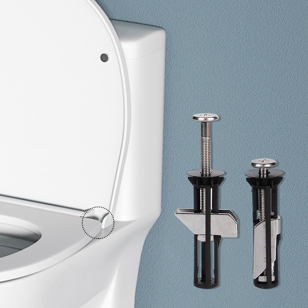 2pcs Retractable Toilet Cover Bolt Kit Stainless Steel Toilet Seat Hinge Bolt Screws for Easy Installation and Maintenance