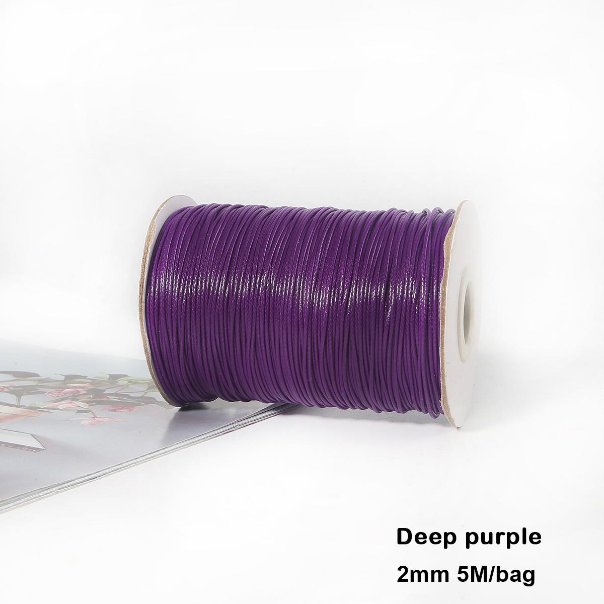 

Разноцветные вощеные хлопковые шнуры для макраме, ювелирные бусины, изготовление ювелирных изделий своими руками 2mm 5meter фиолетовый