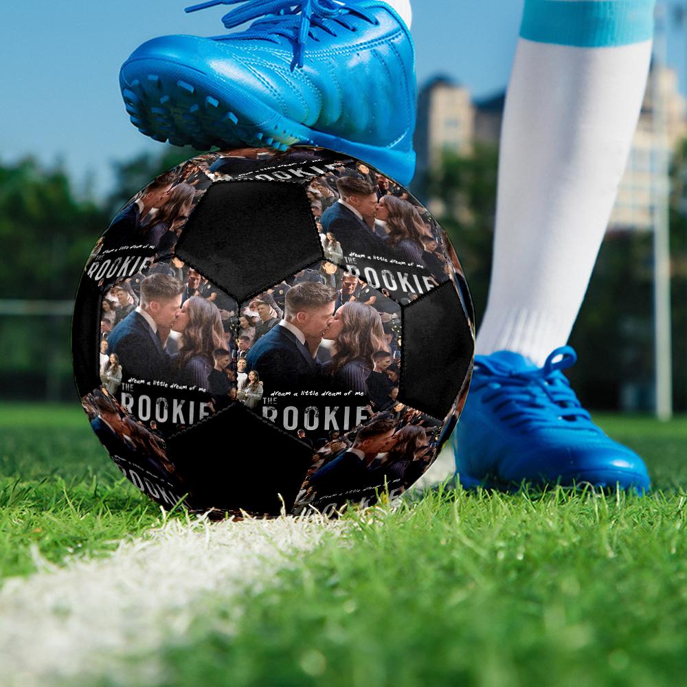 THE ROOKIE Indoor Soccer Ball Colorful Machine Stitched PVC Size 5 Team Training Competition Ready Durable High-Bounce Cool Sports Gift