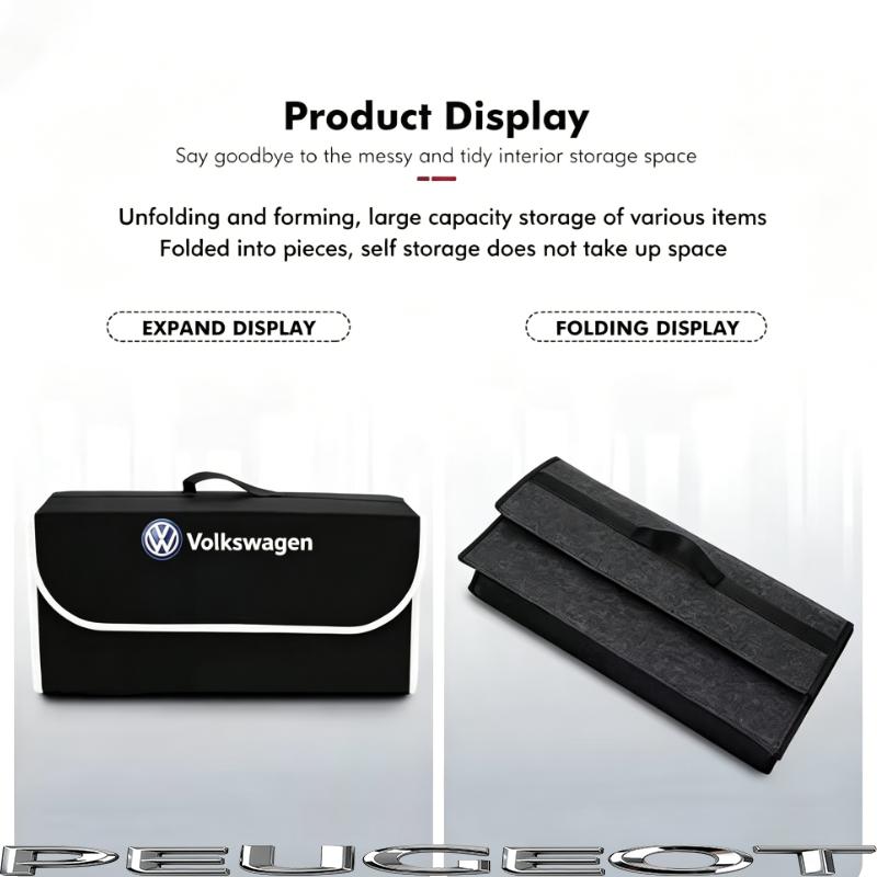Car Trunk Organizer Box Large Capacity Folding Storage Bag For VW Tiguan Golf Polo GTI GTD CC Touran Beetle Arteon Jetta Hub Cap