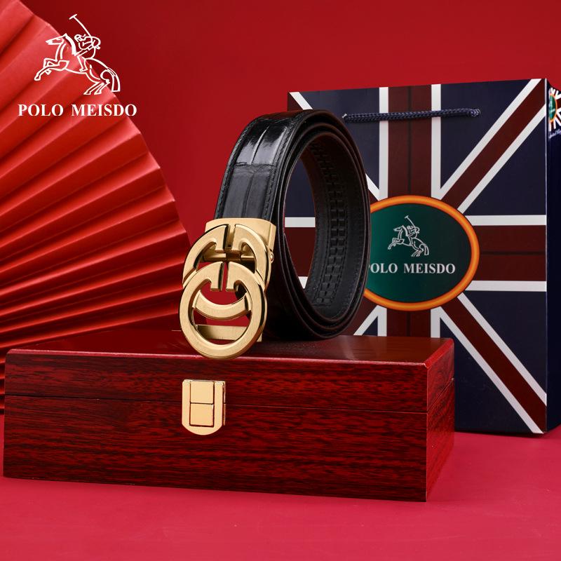 

Men s Genuine Alligator Leather Belt with Automatic Buckle - Model PL608112 110cm