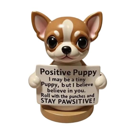 Emotional Support Puppy Statue Positive Dog Ornament Puppy Figurine