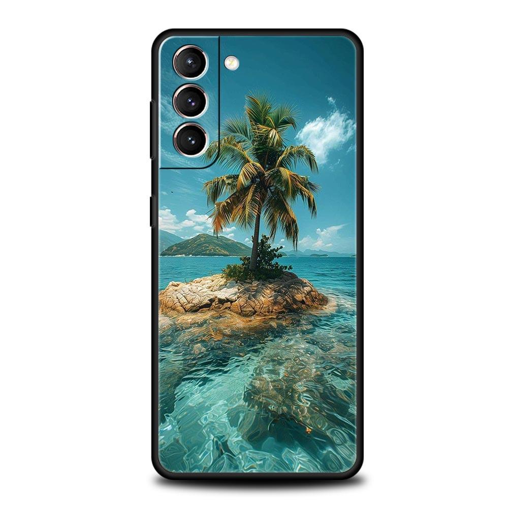 Custodia per Telefono Palma da Cocco per Samsung Galaxy S24 S23 S22 S20 Ultra S21 FE 5G S10 S9 Plus S10E S8 Cover Morbida