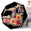 Vintage Sewing Machine Floral Art Automatic Umbrella Compact 8-Rib Design Lightweight All Season Travel Outdoor Accessory Perfect Gift for Women Men