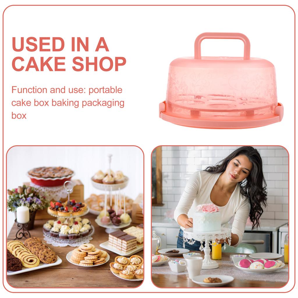 1 Set Handheld Plastic Cake Box Transparent Reusable Baking Storage Case Portable For Birthday Dessert Wrapping Packaging Home