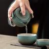 1set Handmade Kung Fu Tea Ceramic Teapot And Tea Cup Set Portable Tea Set For Travel Office Camping Creative Gift Drinkware For Restaurants Cafes