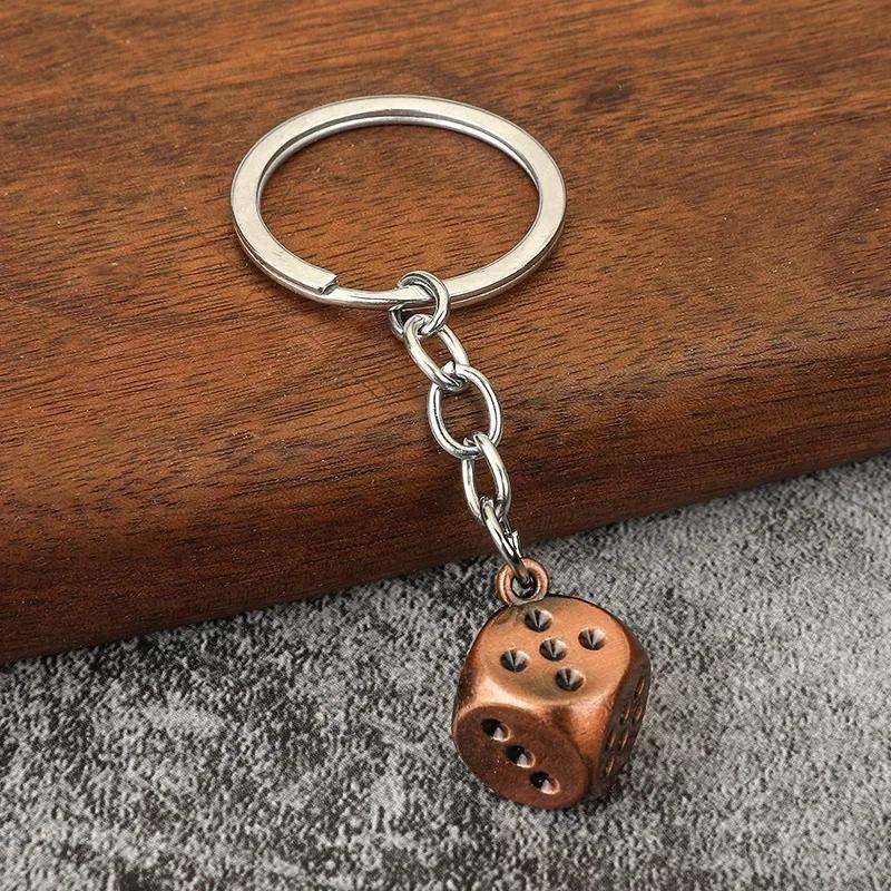 Mini Creative Fashion Dice Car Keychain Pendant Exquisite Special  Keyrings Gift