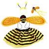 3/4Pcs Little Bee Children Performance Costume Yellow Red Dance Skirt Set Birthday Party Bee Elf Headwear Wings Wand Outfit