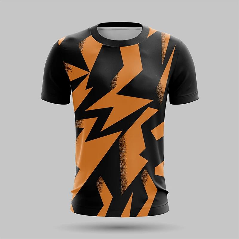Herren Wandern Outdoor Sport T-Shirt Mode 3D Druck Design Streifen T-Shirts Für Männer Kleidung 2025 Sommer Locker Atmungsaktiv Tee Tops