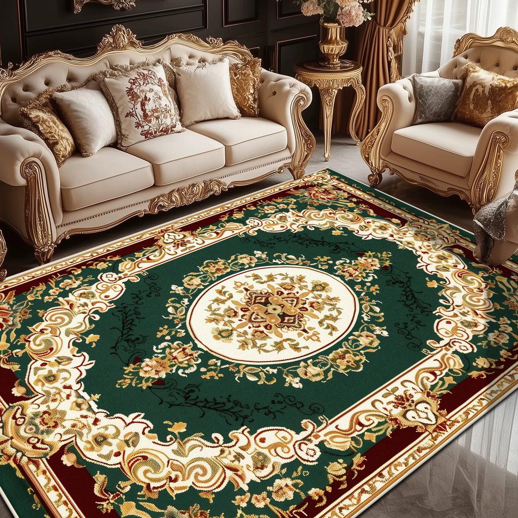 European Style Luxury Living Room Carpet Persian Home Decor Bedroom Bedside Soft Floor Mat Lounge Coffee Tables Non-slip Rug