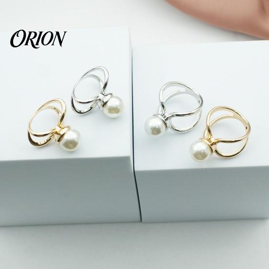 Silver Scarf Clasp 2 Pcs Ring Clip, Faux Pearl Belt Buckles, Metal Clothes Clip Slides Button, Shirt Ties Clips for Women, Dress Clothing Accessories
