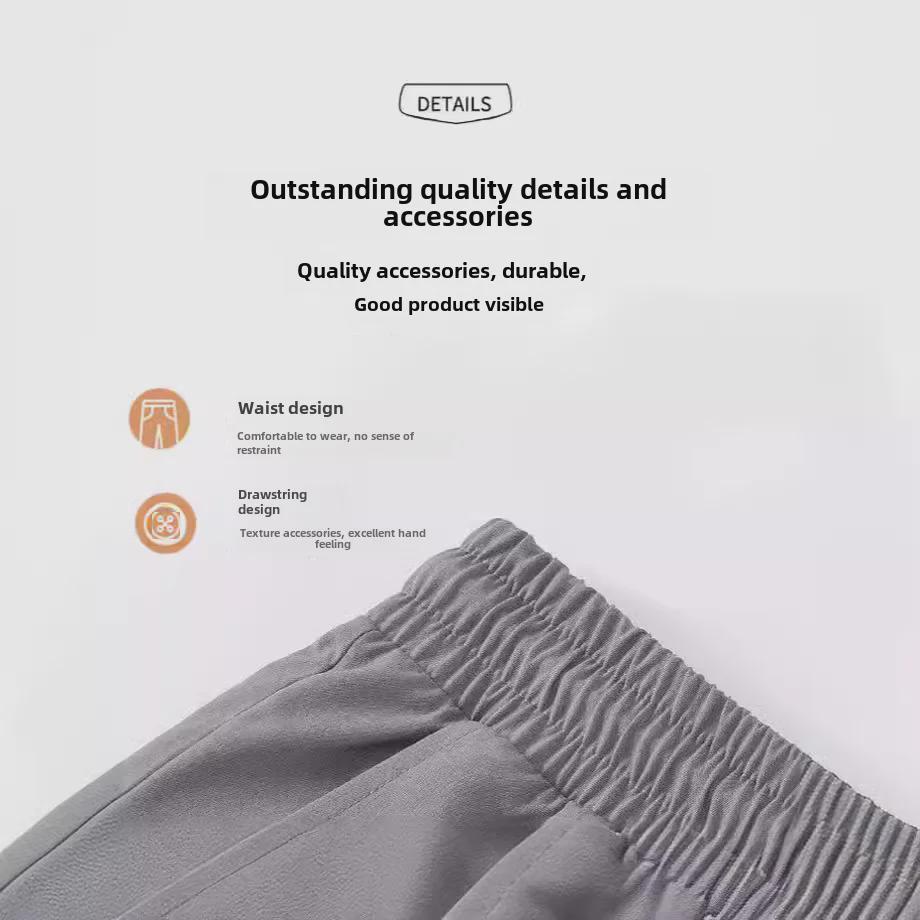 Pánské ležérní volné letní sportovní šortky z ledového hedvábí, černé