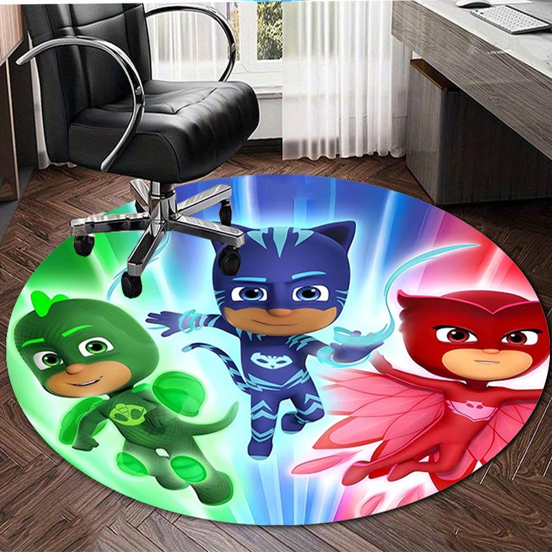 1pc PJ Marks1 Design Printed Area Round Carpet for Bedroom Living Room Home Decor Rugs Mat Non Slip Mat Rug for Bedside