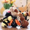 Cartoon Cute Insect Doll Keychain Small Spider Snail Bee Keyring Insect Plush Toy  Bag Pendant