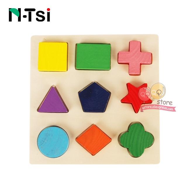 Wooden Geometric Shapes Sorting Math Montessori Puzzle Preschool Learning Educational Game Baby Toddler Toys for Children
