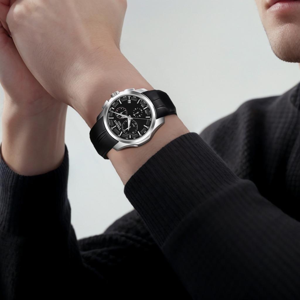 Tissot Kutu Collection Quartz Movement 100m Water Resistance Men's Watches Watch 41mm Black Dial T035.439.16.051.00