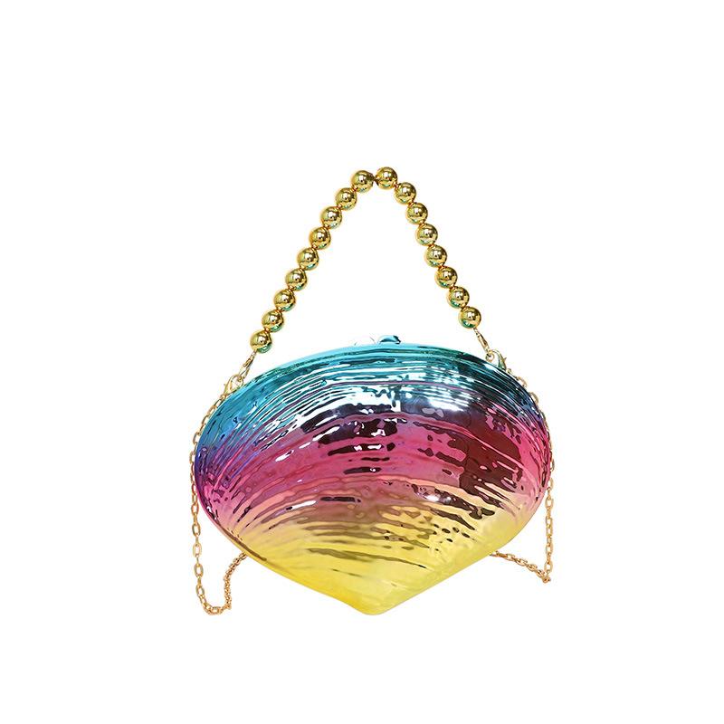 Shell Egg Acrylic Clutch Purses For Women Wedding Candy  Evening Crossbody Bag Marbling Handbags Mini Female  Detachable Chain