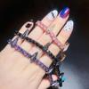 Black Panther Zircon Hip Hop Bracelet - White, Pink, Black & Purple Punk Style Bangle Jewelry