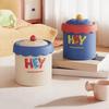 Cartoon Mini Waste Bin with Cover Waste Paper Basket Storage Bucket Tea Slag Can  Office