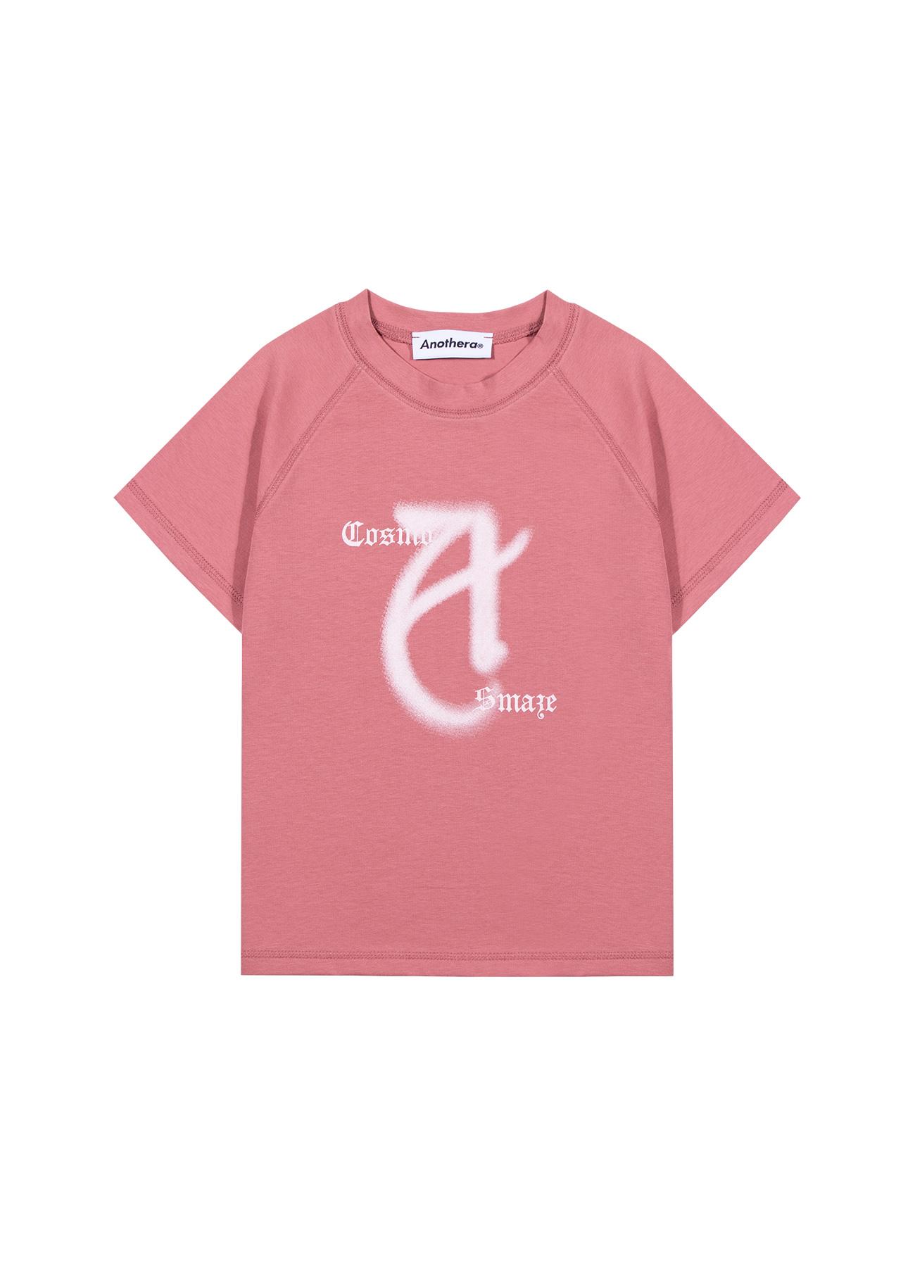 Another A Contrast Raglan T-Shirt [Rose Pink]