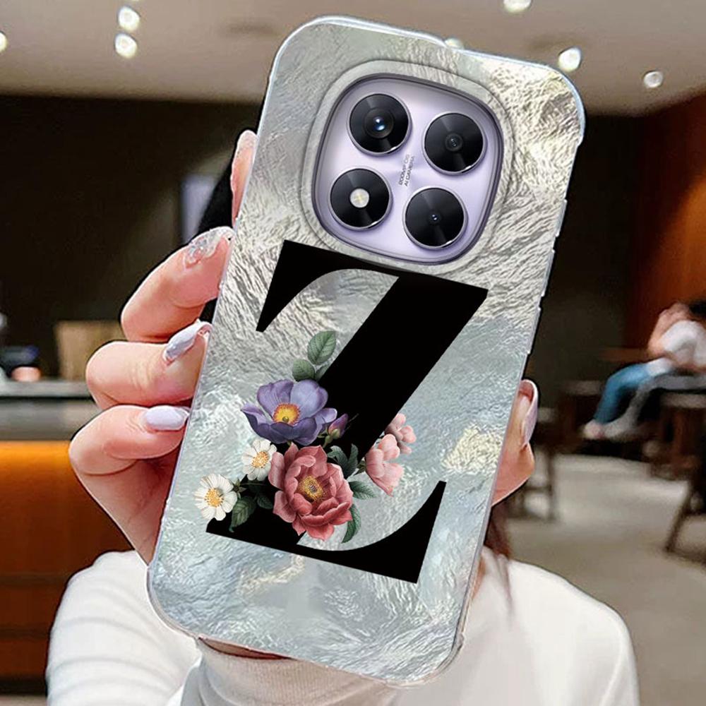 

Черный AZ Letter Flower Laser градиентный чехол для Xiaomi Redmi Note 14 Pro 5G Чехлы для телефонов Чехол Мягкий силиконовый бампер Жесткий ПК задняя крышка Redmi Note 14 Pro 5G белый