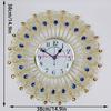  Wall Clock Metal None-Ticking Silents Clock Crystal Peacocks Digital Wall Clock