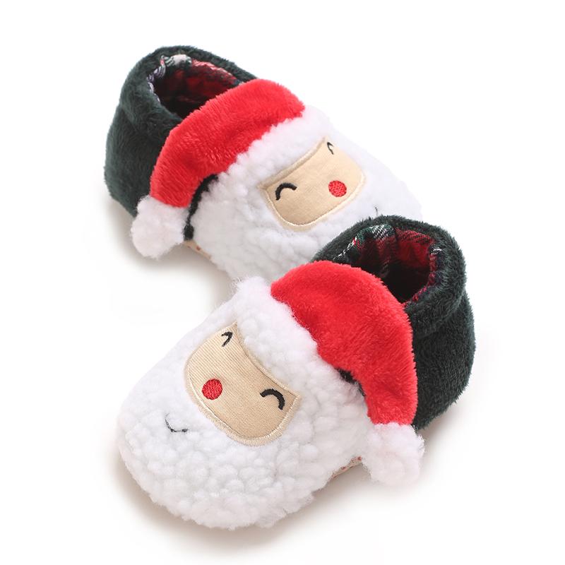 Cute Newborn Boots Santa Claus Foot Socks Baby Christmas Boots Santa Claus Design Winter Warm Slippers Non Slip Shoes 0-18M