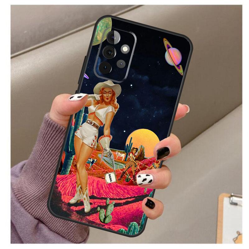 Space Cowgirl Case For Samsung Galaxy A13 A33 A53 A73 A14 A24 A34 A54 A72 A52 A32 A22 A12 A51 A71 A15 A25