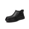 Genuine Leather Men's 2024 Winter Sheepskin Fur Boots - Warm, Comfortable Cotton Shoes